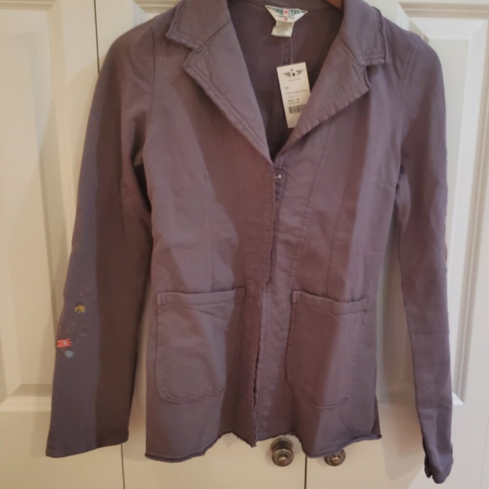 Hard tail gray jacket embroidered sleeves medium NWT